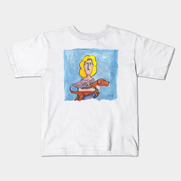 Angel Dog Kids T-Shirt by micalef